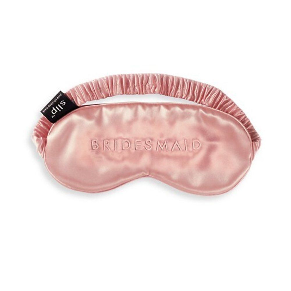🆕️Slip Silk Sleep Mask Bridesmaid Pink Embroidered 100% Pure Mulberry Si… - Picture 3 of 11